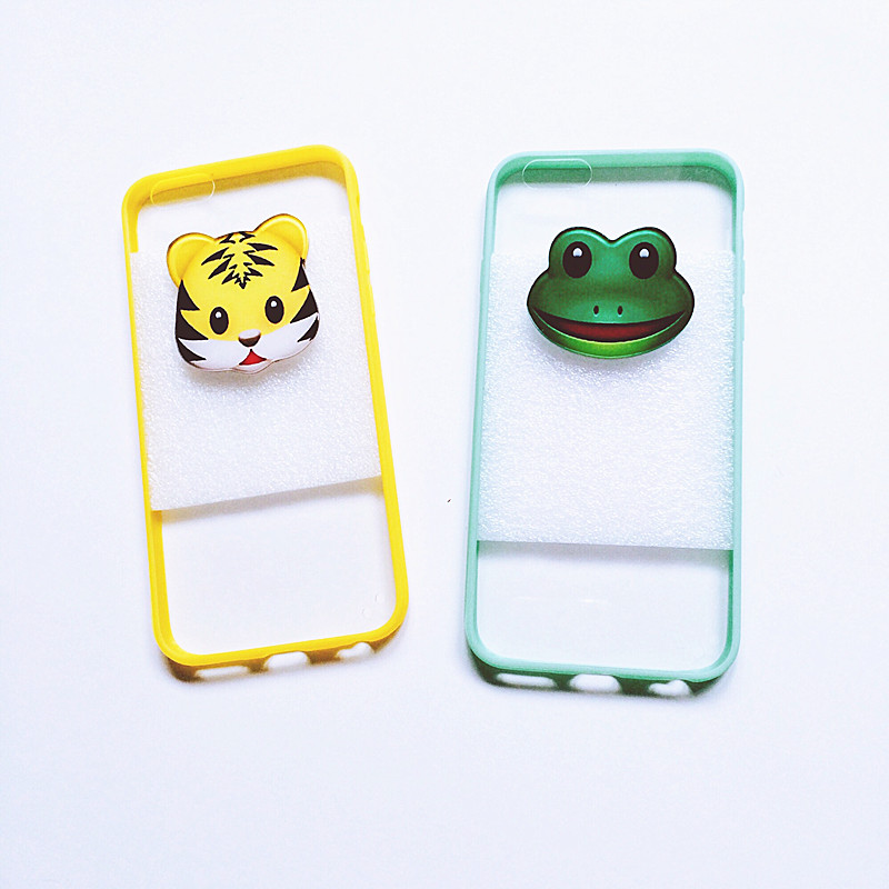 iphone6plus 包边手机壳苹果动物系列emoji青蛙老虎DIY 情侣必备
