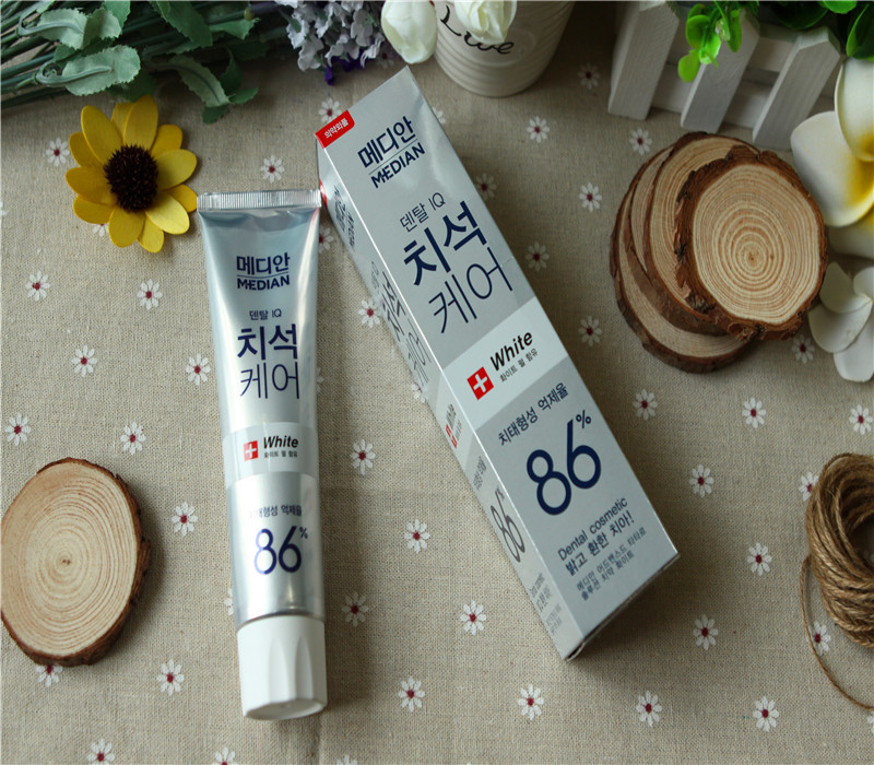 韩国爱茉莉麦迪安86牙膏洁白去渍清除口臭 升级配方 白盒