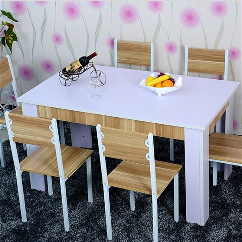 长方形小户型餐桌简约现代钢木餐桌组合一桌四椅餐厅饭店餐桌定做