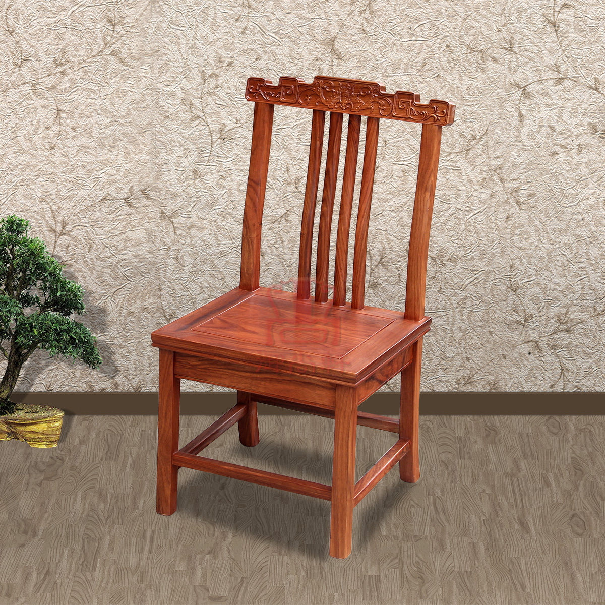 红木靠背椅 花梨木小餐椅儿童椅子 中式仿古实木学生椅换鞋矮凳