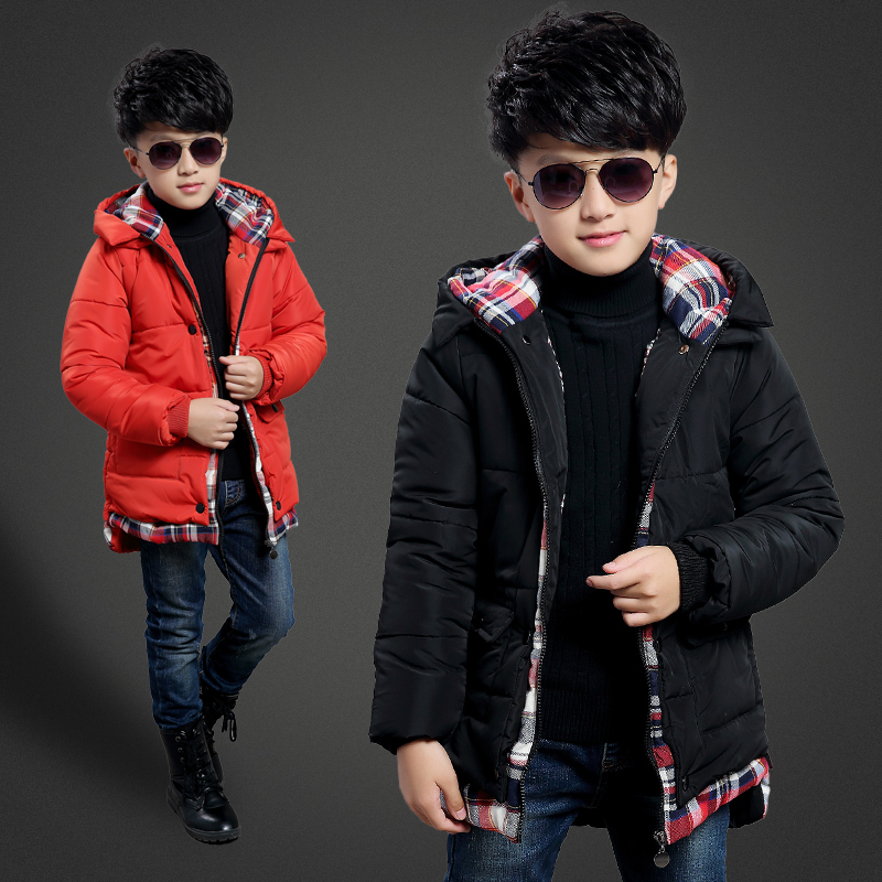 童装男童冬装棉衣外套加长款加厚棉袄冬季韩版2015新款中大童棉服