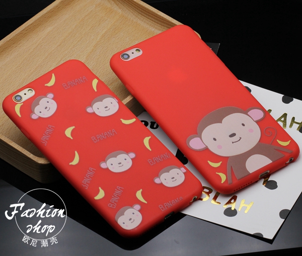 苹果iPhone6s手机壳4.7/5.5寸新年猴子限量版6plus保护套软壳红色