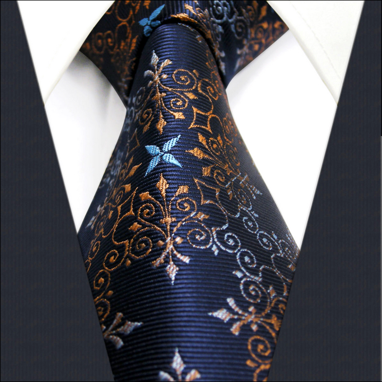 新款正品 领带男正装 工作面试领带 英伦风礼盒装 深蓝色花纹折扣优惠信息