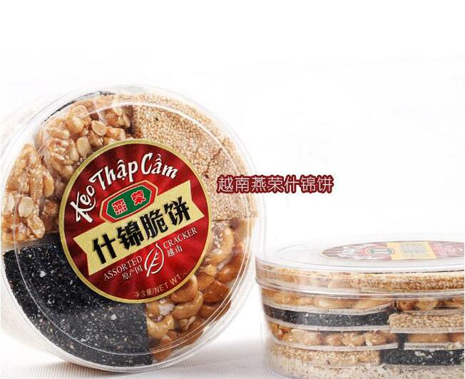 满88包邮燕荣什锦脆饼180克坚果进口零食好吃的休闲食品
