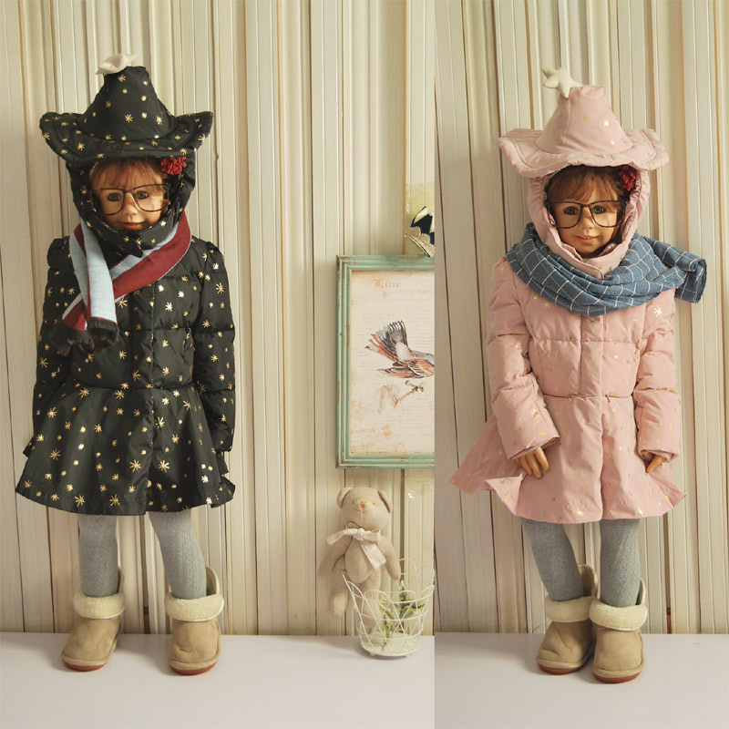 小魔女儿童羽绒服女宝宝正品加厚中长款可爱韩版时尚冬装外套折扣优惠信息
