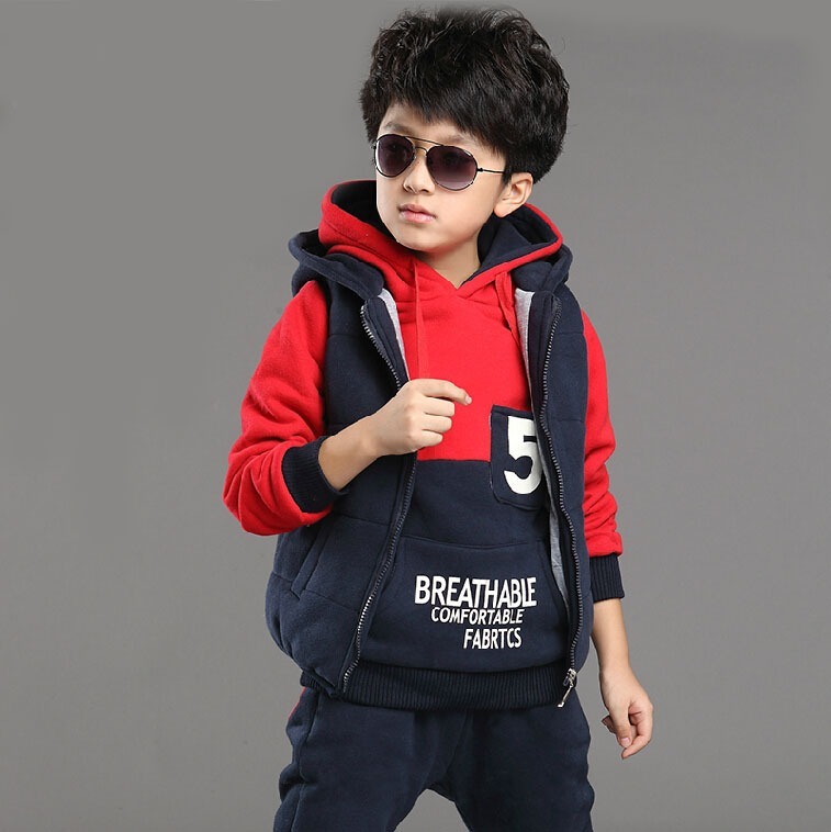 童装男童冬装2015新款韩版中大童运动套装儿童加绒加厚卫衣三件套折扣优惠信息