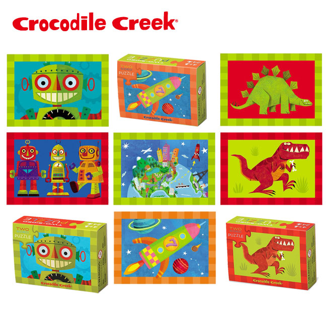 美国鳄鱼谷Crocodile Creek 迷你造型盒装拼图 益智玩具 24片