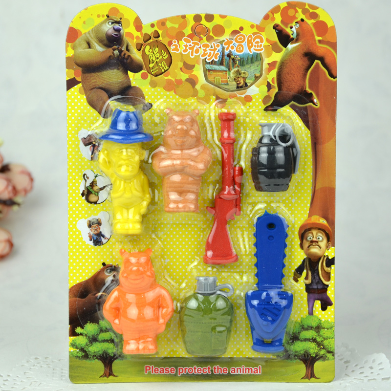 新地创意熊出没儿童卡通造型橡皮擦儿童玩具学生儿童礼品生日礼物
