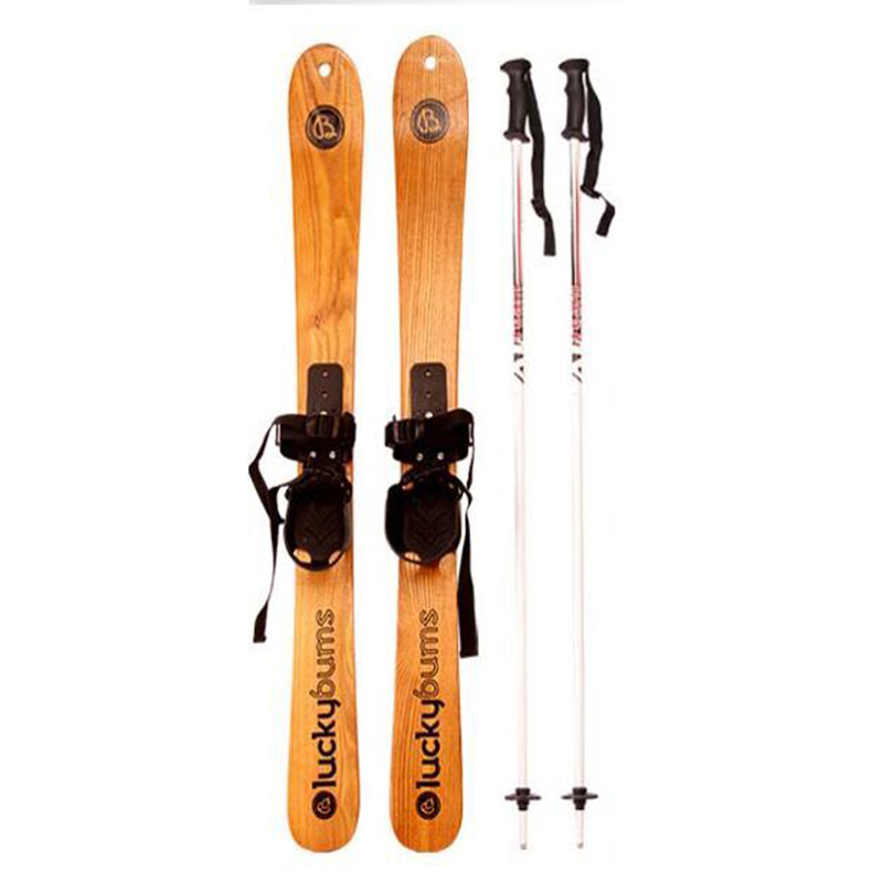 最新时尚高品质原木水曲柳木制抗冻滑雪双板 儿童大人木质滑雪板折扣优惠信息