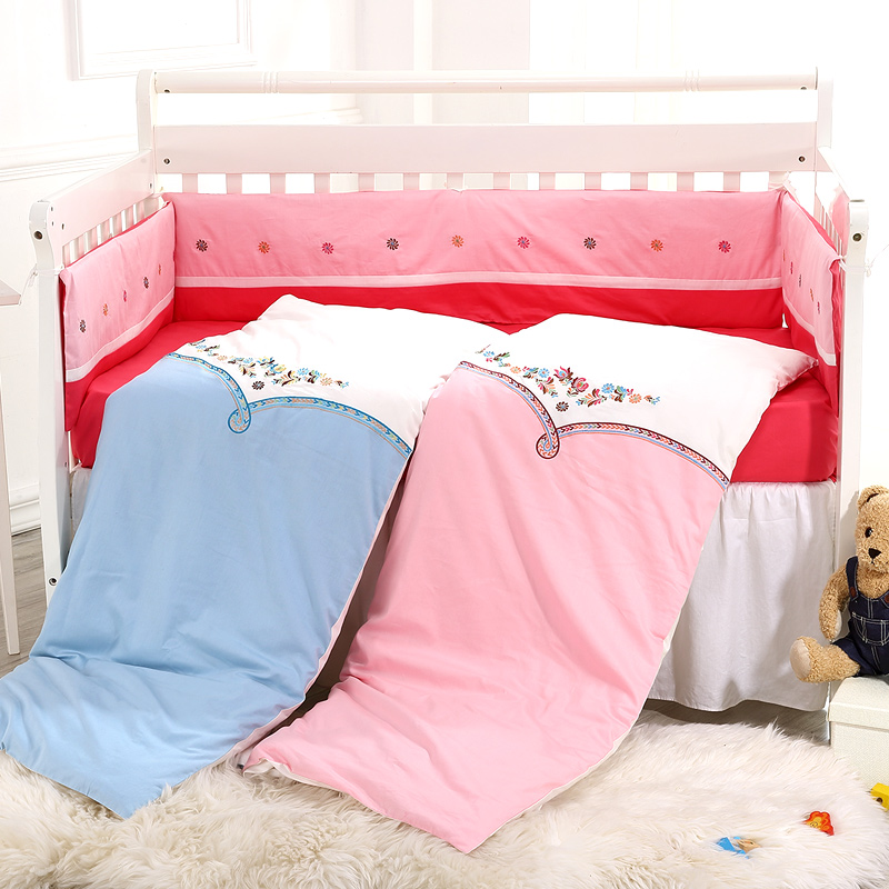 龙之涵婴儿床上用品套件秋冬宝宝床围纯棉婴儿床围婴童床品七件套