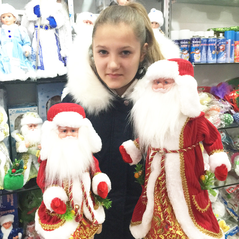 创意电动圣诞老人礼物俄语唱歌发音摇头娃娃生日新年圣诞节日礼品折扣优惠信息