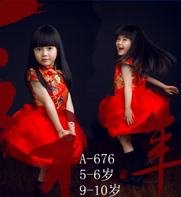 2016新款儿童摄影服装 影楼主题拍照服 中国风女孩写真衣服套装