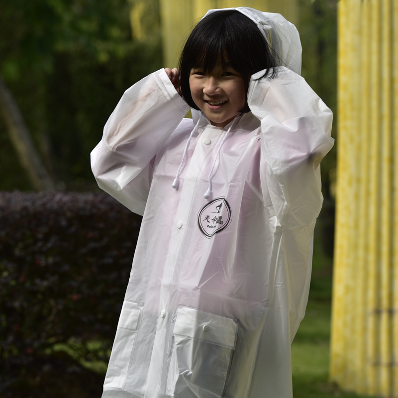 男女童徒步雨衣儿童小学生带书包位 韩国宝宝加厚eva环保时尚雨披
