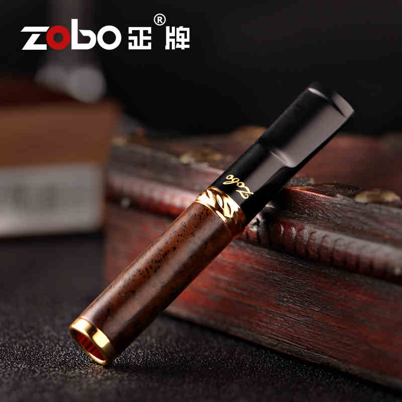 Zobo正牌 正品 黑檀木烟嘴 三重过滤 循环型可清洗烟嘴