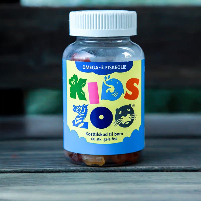 丹麦原装进口Kids Zoo Omega-3欧米伽3咀嚼软糖60粒 现货 直邮折扣优惠信息