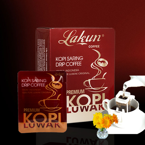 世界咖啡印尼原装进口！Lakun拉昆挂耳纯猫屎咖啡豆现磨黑咖啡粉