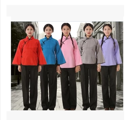 新款农村合唱演出服装刘胡兰戏服民国时期民家女服装平民装促销价