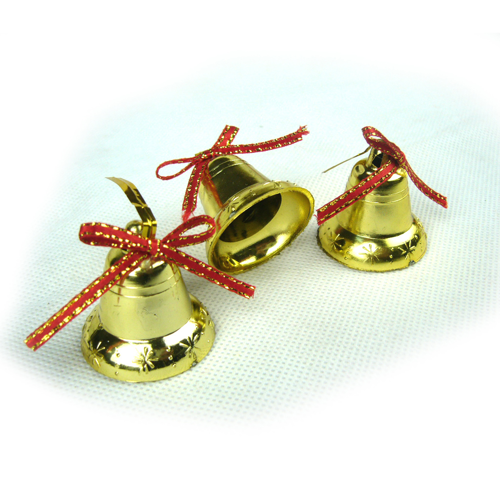 圣诞铃铛 挂件圣诞树挂件 圣诞节装饰用品镀金圣诞树铃铛12个装
