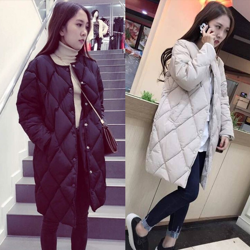 2015冬季新款女士韩版修身棉袄中长款棒球服棉衣加厚学生棉服外套