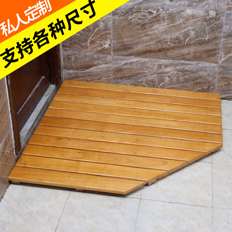 悦己坊橡木浴室木地板 实木地垫浴室洗澡淋浴房地板防滑木垫定制
