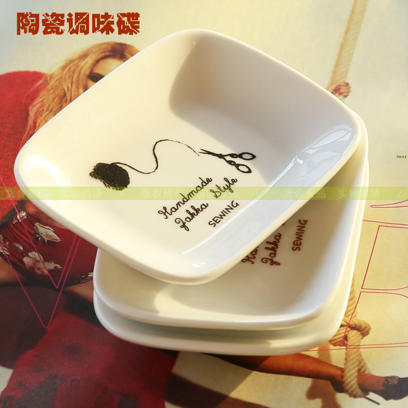 日式创意陶瓷碟子调料碟甜点心盘子个性小吃碟子菜碟蘸料碟调味碟折扣优惠信息