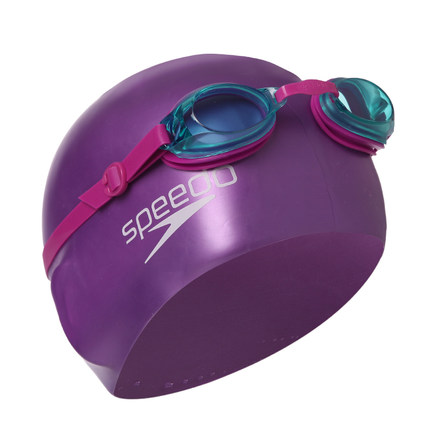 speedo儿童泳镜泳帽套装 6-14岁儿童游泳眼镜+泳帽 415608