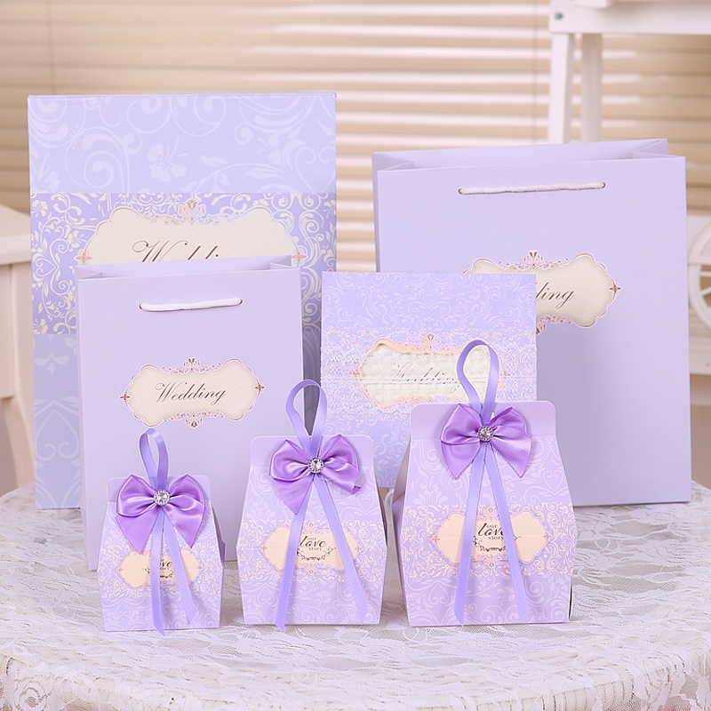 热卖西式创意喜糖盒子批发 喜糖盒 结婚糖果盒 糖盒 婚庆用品紫色折扣优惠信息