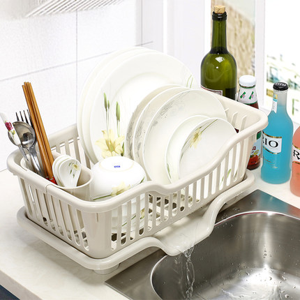 大号塑料绿色蓝色白色碟沥水置物厨房角架碗架