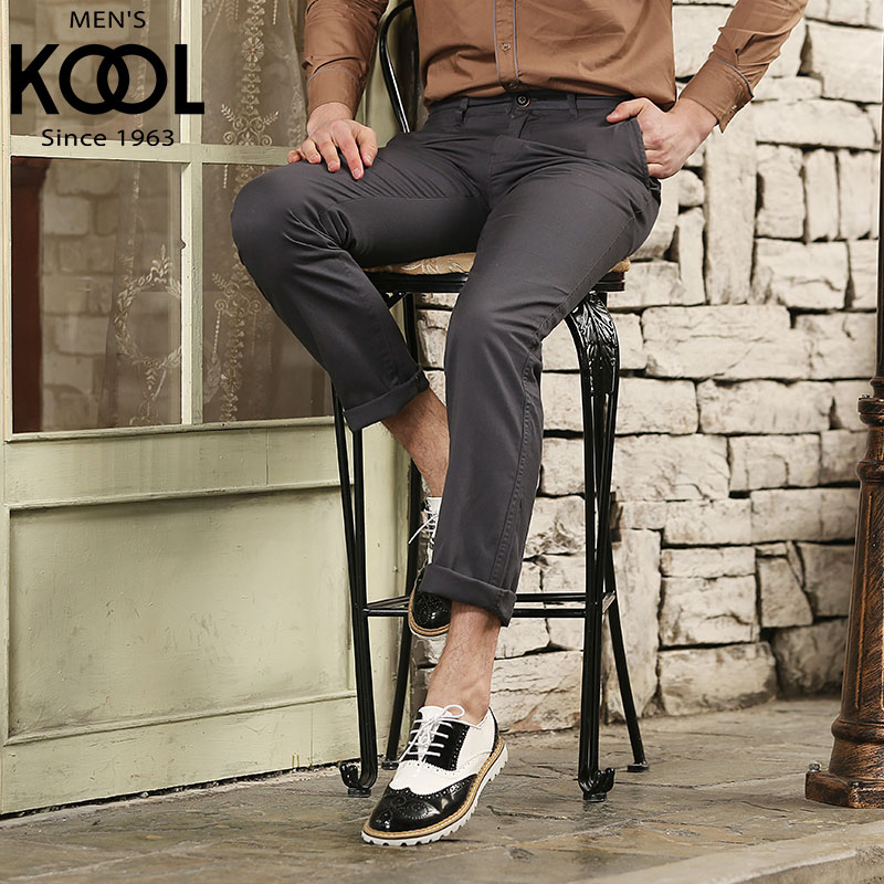 KOOL2015新款修身休闲裤 男士纯棉斜纹商务休闲直筒长裤子S