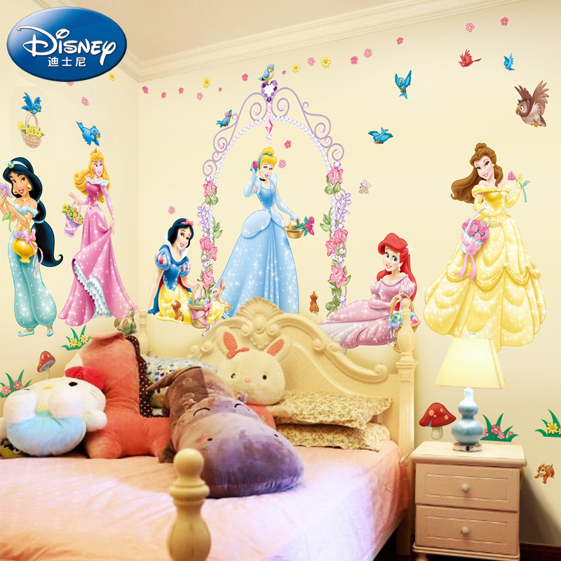 墙贴卧室 温馨儿童房墙贴画可移除女孩幼儿园墙壁贴纸 公主聚会