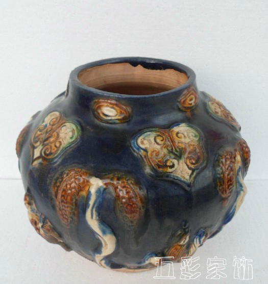 唐三彩陶罐摆件 家居饰品摆件 工艺品 博古架摆件 瓷器 陶器 收藏