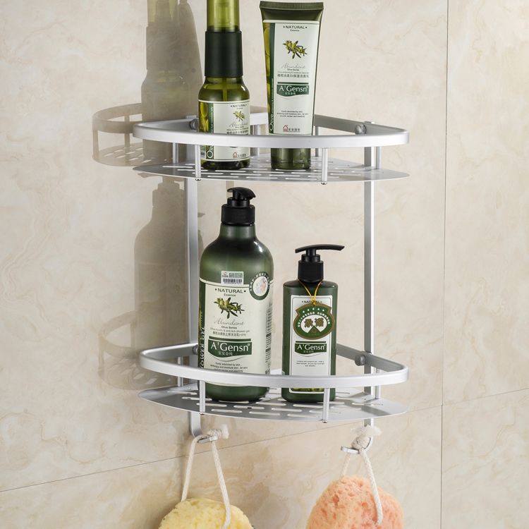 浴室卫生间置物架拐角架太空铝加厚双层三角架收纳架肥皂架壁挂折扣优惠信息