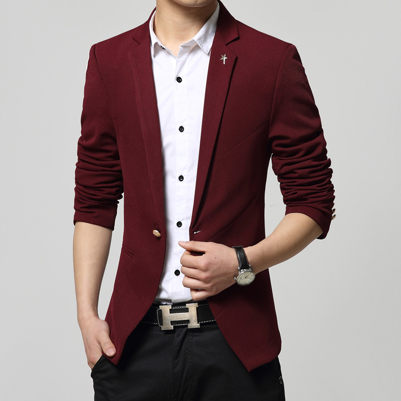 2015男装新款单西 韩版修身黑西服 英伦休闲男士外套 薄款小西装折扣优惠信息