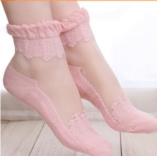 包邮韩国甜美彩色蕾丝袜子袜套镂空花堆堆袜超仙女短袜公主袜潮袜折扣优惠信息