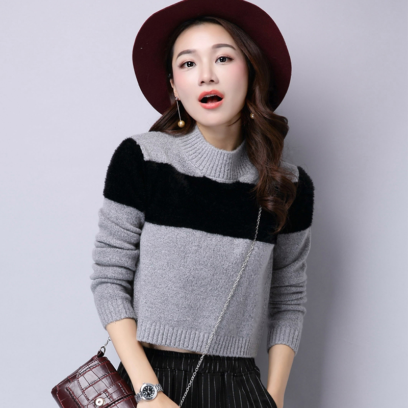 2015秋冬季新款女装韩版针织衫女套头毛衣打底衫宽松外套毛衣