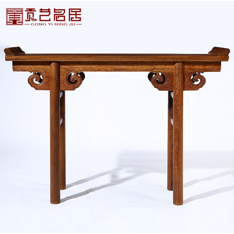 红木家具 全鸡翅木香案仿古中式中堂案几实木翘头案 玄关条案供桌