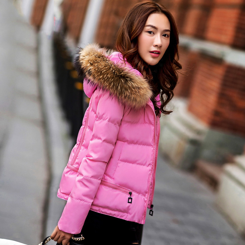 2015冬装新款休闲棉衣女短款韩国修身韩版小香风外套大毛领短外套