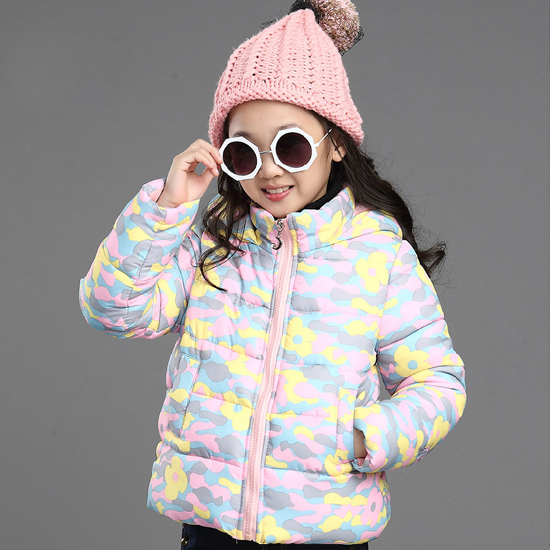 粉红小熊女童韩版迷彩粉色可爱连帽加厚棉衣秋冬儿童拉链外套童装折扣优惠信息