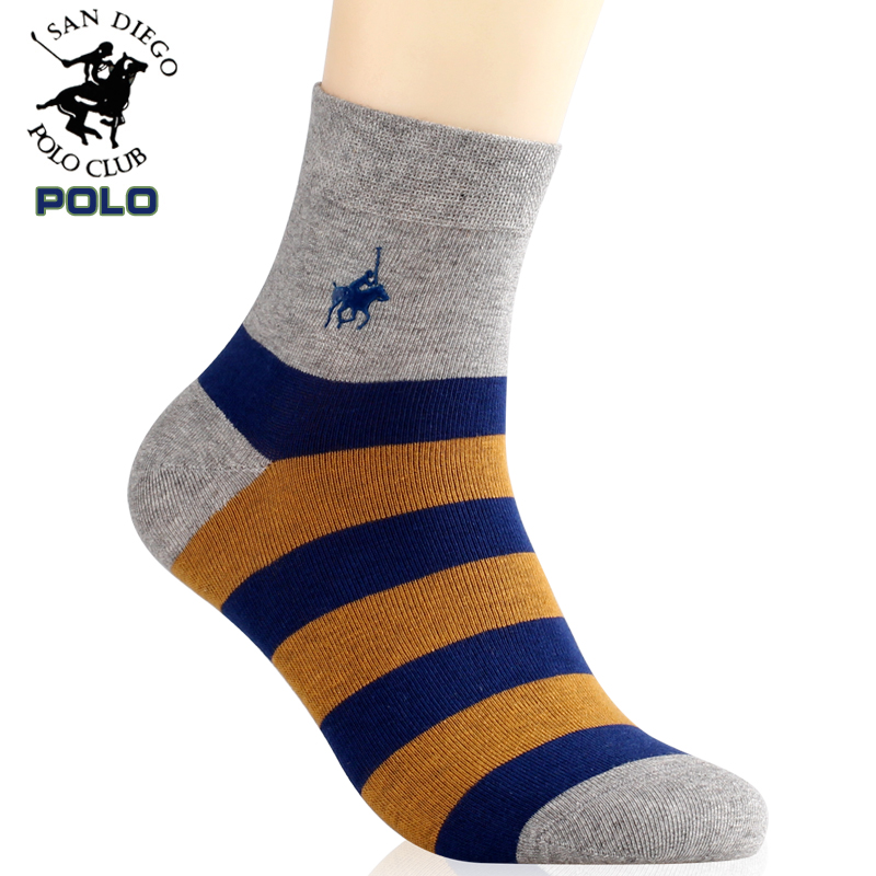 POLO 6双 冬季加厚 男士棉袜 中筒男袜子 短袜 休闲运动袜 男人袜