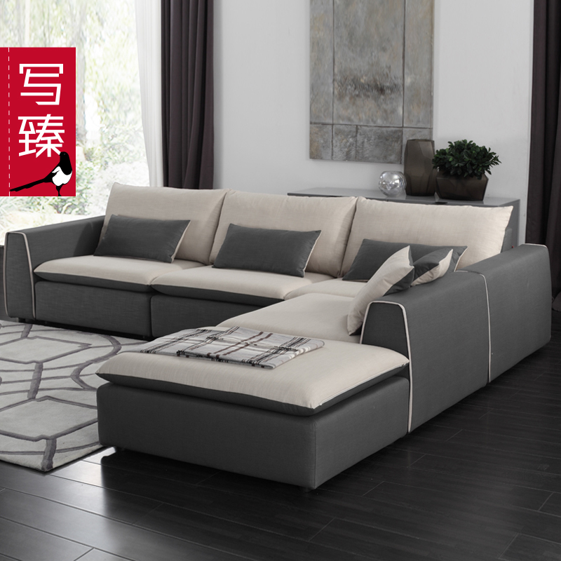 北京沙发 双色沙发 超宽进深布艺沙发 羽绒沙发 可拆洗转角沙发