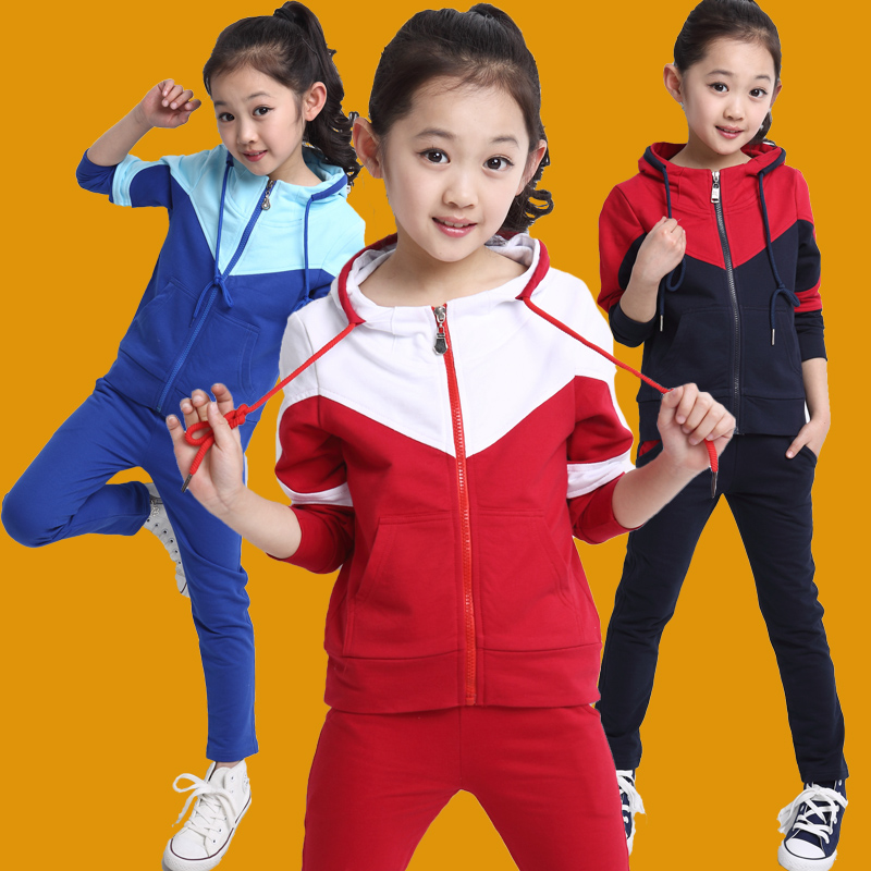 女童春装套装2016新款韩版中大儿童装运动装长袖卫衣小学生两件套折扣优惠信息
