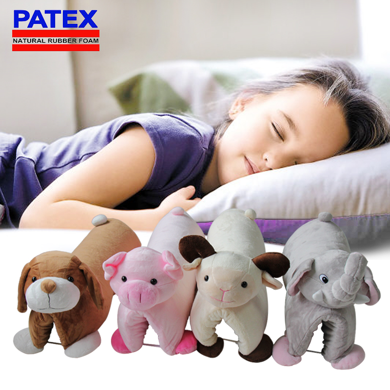 泰国PATEX 纯天然乳胶枕 动物 卡通 防螨护颈按摩 儿童枕头2-15岁折扣优惠信息