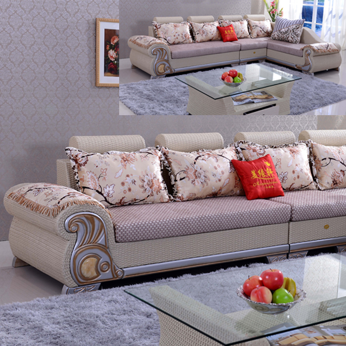 客厅藤艺沙发组合 简约 L型藤沙发 仿藤沙发茶几配套 藤编沙发