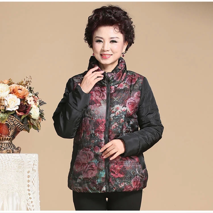 米丝卡3605中老年女装新款大码妈妈装棉衣棉服长袖韩版外套包邮