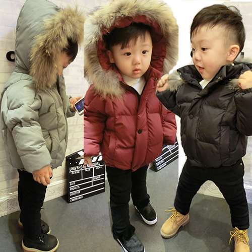 儿童棉衣毛领冬天男童棉服2015新款潮3-4-5-8岁宝宝冬装外套上衣