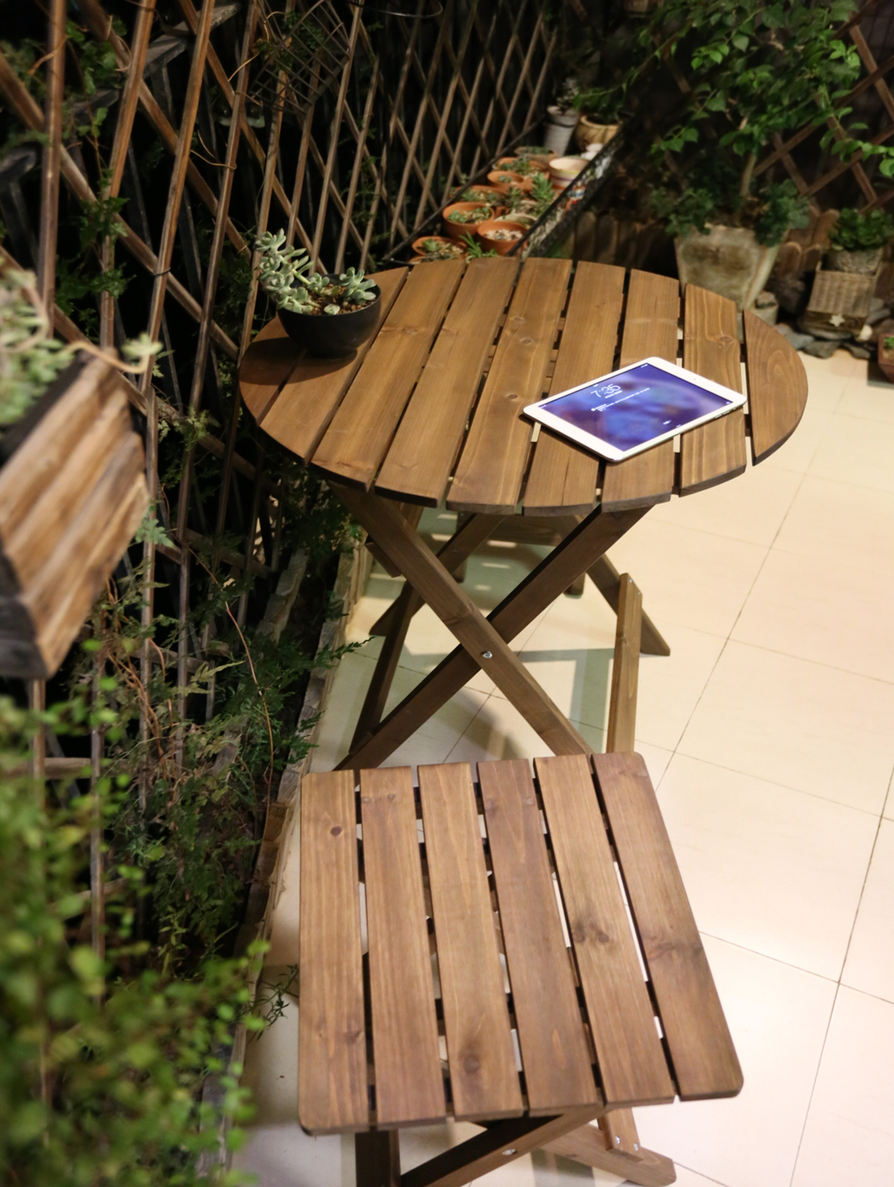 日式实木质折叠二人组合餐桌椅子原木户外室内阳台下午茶餐桌包邮折扣优惠信息