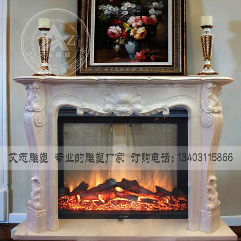 室内装饰壁炉架  汉白玉 石材壁炉装饰  别墅客厅装饰摆件GD172