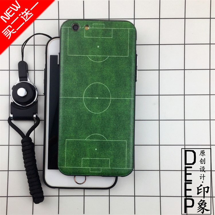 创意绿茵足球场iphone7X苹果6s 8plus手机壳5全包软壳男生保护潮折扣优惠信息