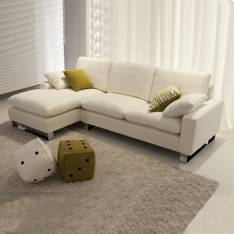 日式小户型真皮沙发 L型转角皮沙发可定制羽绒沙发极有家精选好货折扣优惠信息