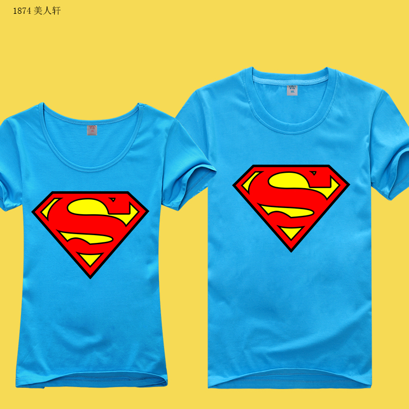 superman超人短款t恤女短袖韩国 情侣装夏宽松字母短袖T恤韩范折扣优惠信息
